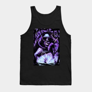 I AM Love Strong Black Woman Neo Pop Graffiti style Purple Tank Top